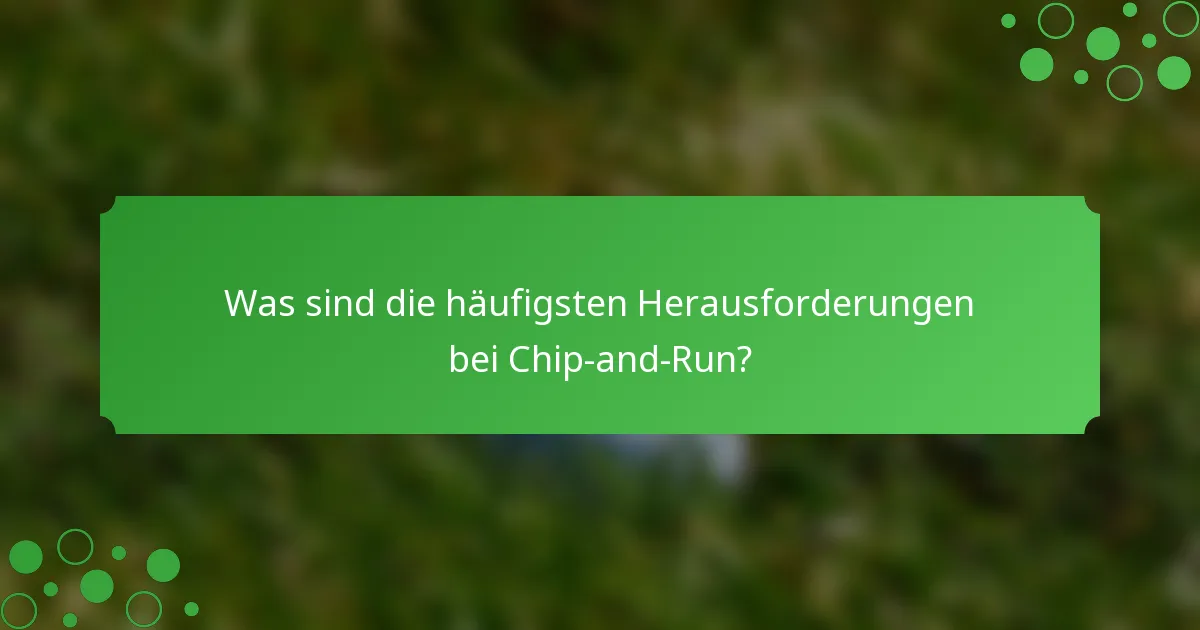 Was sind die häufigsten Herausforderungen bei Chip-and-Run?