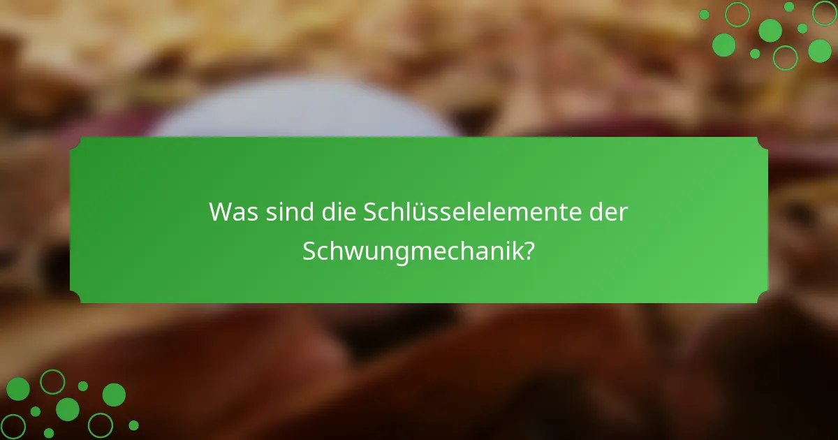 Was sind die Schlüsselelemente der Schwungmechanik?